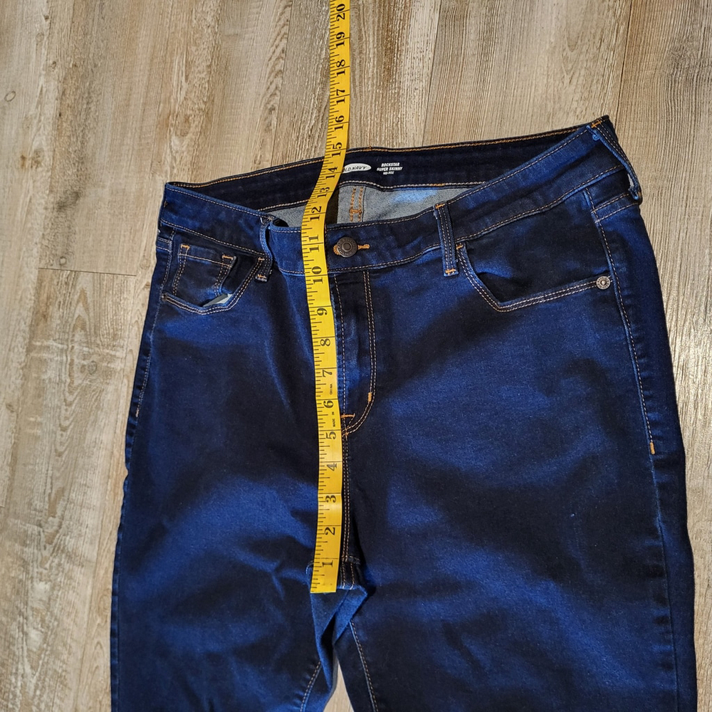 Old Navy Rockstar Super Skinny Mid Rise Dark Wash Jean Womens Size 16 - Picture 2 of 8